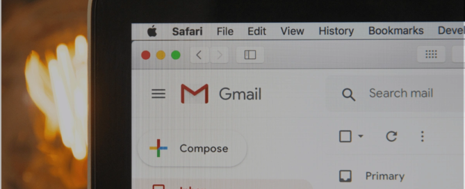 MacBook screen with Gmail