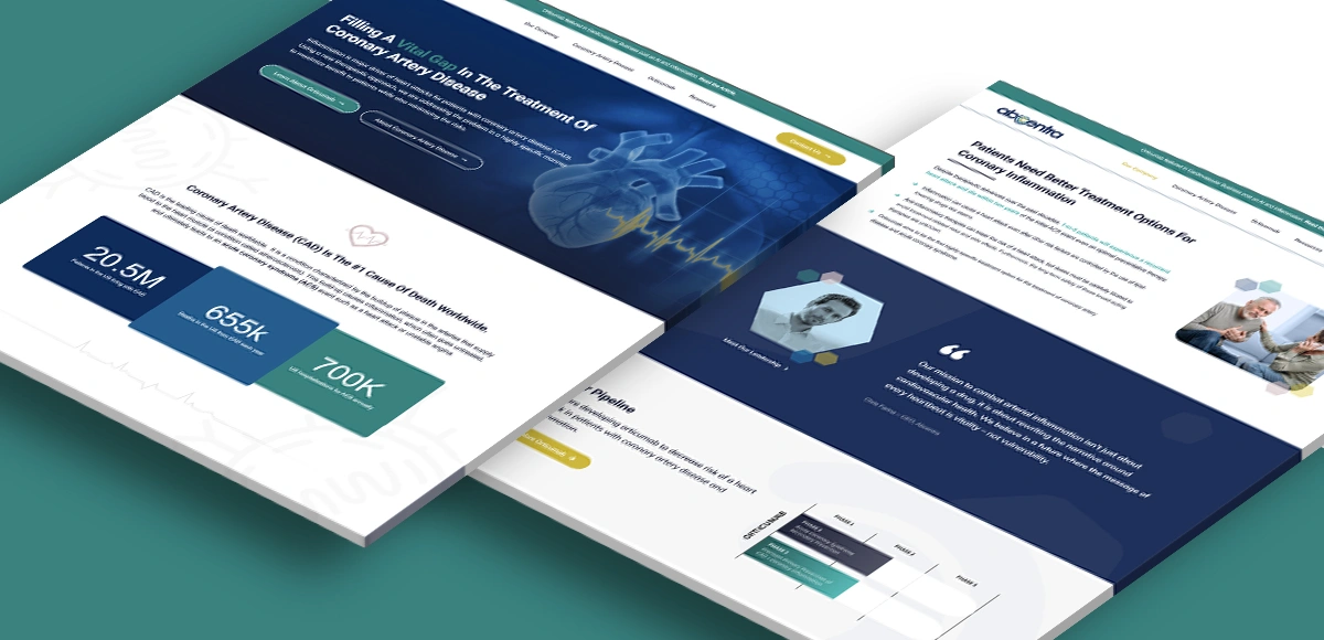 Screenshots of new Abcentra website
