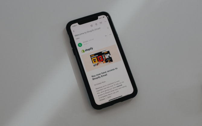 Email advertisement from shopify