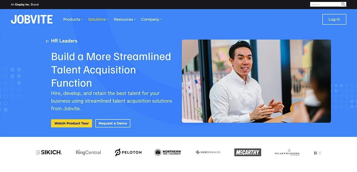 Jobvite Webpage - Before