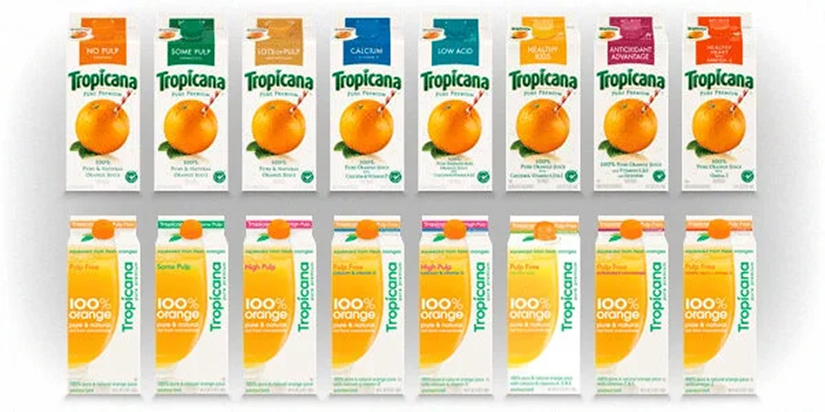 Tropicana Packaging Before and After