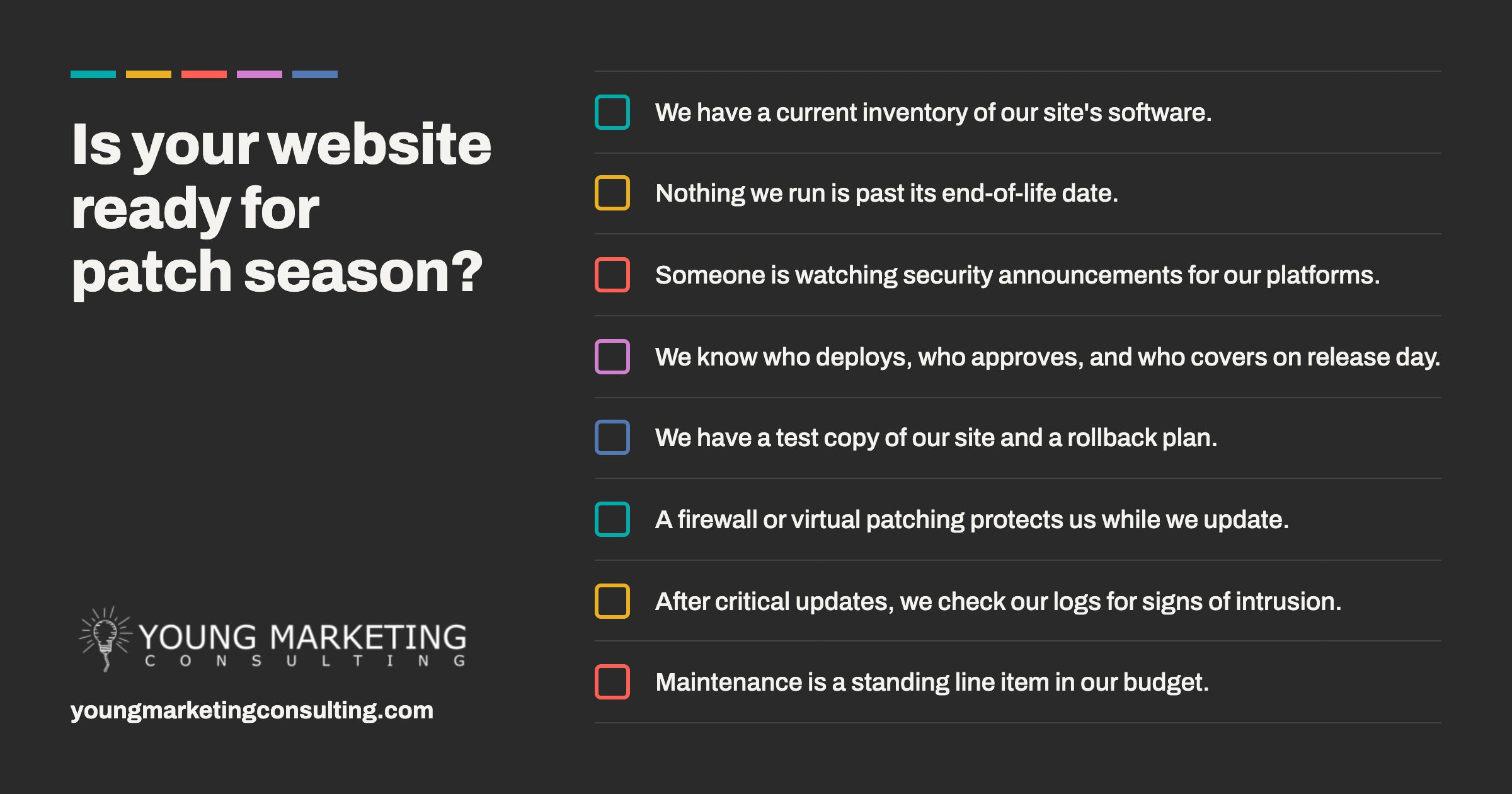 ymc-graphic-4-checklist-1200×630 Checklist of maintenance for websites in 2026